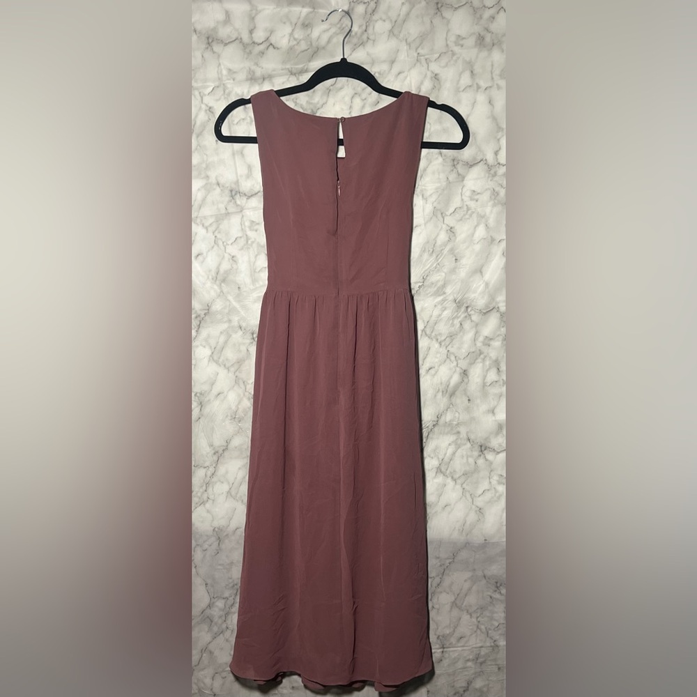 Mauve Midi Dress Simply Vera Vera Wang Timeless Romantic Wedding Bridesmaid XS - Picture 2 of 5